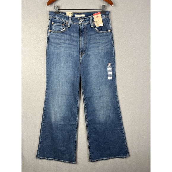 Levi's Ribcage Bell Bottom Jeans 31x32 Dark Wash - Picture 1 of 10